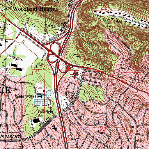 Topographic Map of Second Presbyterian Church, AR