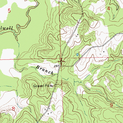 Topographic Map of Midway School (historical), MS