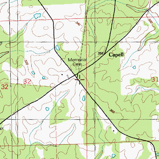 Topographic Map of Millers Store (historical), MS