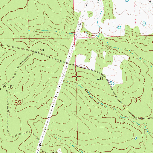 Topographic Map of Moore Cemetery, MS