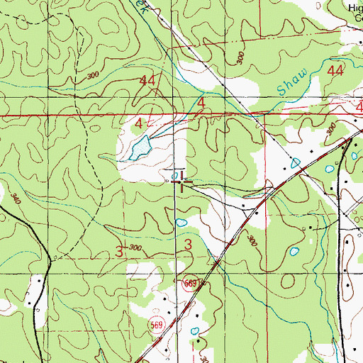 Topographic Map of Morgan-Duck Cemetery, MS