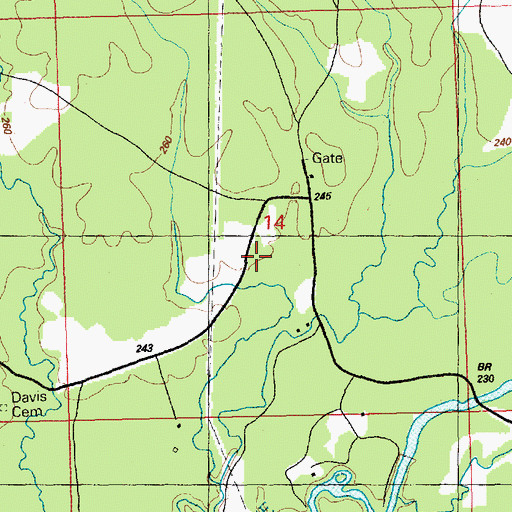 Topographic Map of Neilson Cemetery, MS