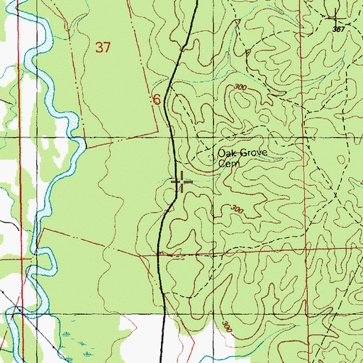Topographic Map of Oak Grove Church (historical), MS