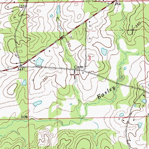 Topographic Map of Parker Mill (historical), MS
