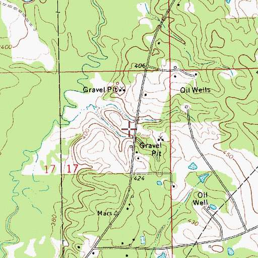 Topographic Map of Parsons Cemetery, MS
