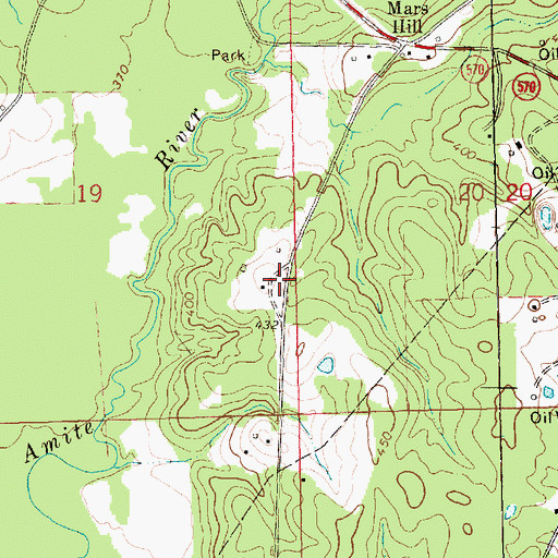 Topographic Map of Pate-Gardner Cemetery, MS