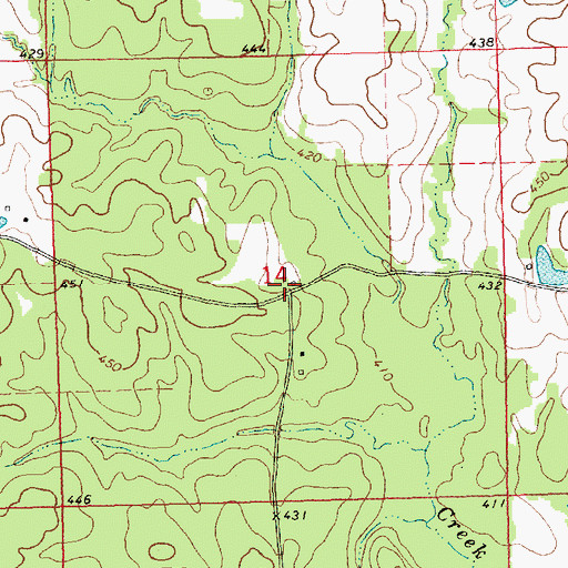 Topographic Map of Pine Grove School (historical), MS