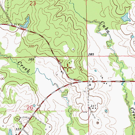 Topographic Map of Polk-Tate Cemetery, MS