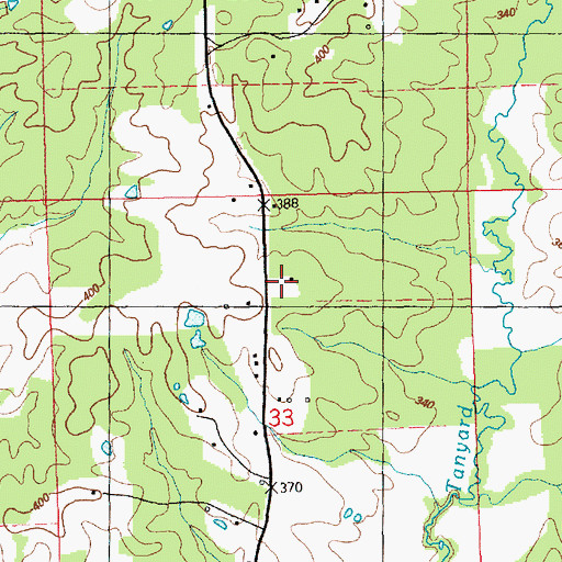 Topographic Map of R J Causey Cemetery, MS