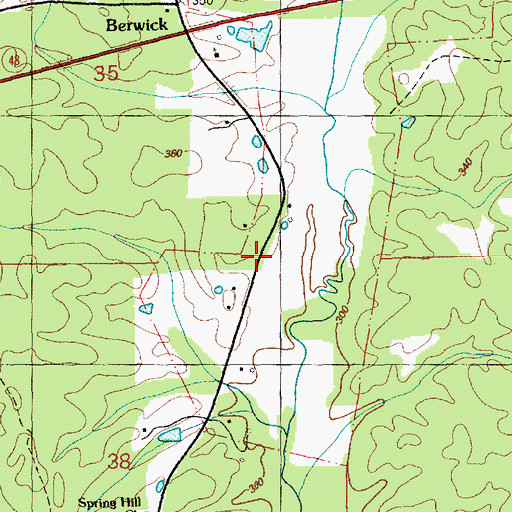Topographic Map of Rainey Cemetery, MS