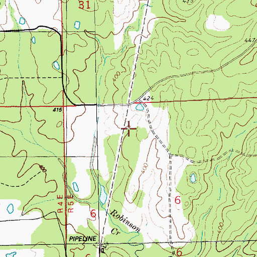 Topographic Map of Reeves Cemetery, MS