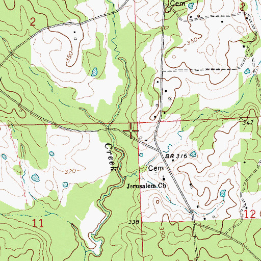Topographic Map of Richmond School (historical), MS