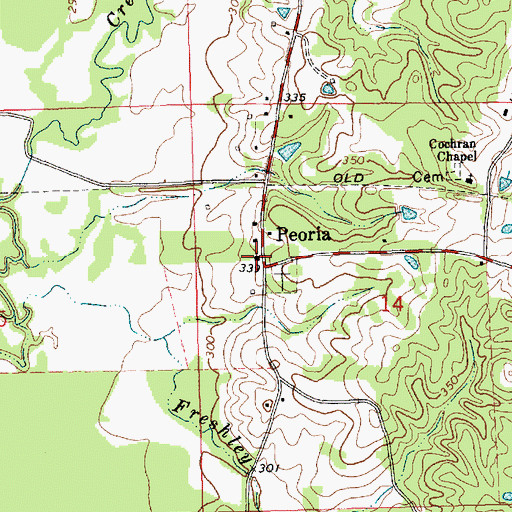 Topographic Map of Robinson Baptist Church, MS