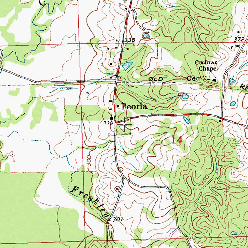 Topographic Map of Robinson Cemetery, MS