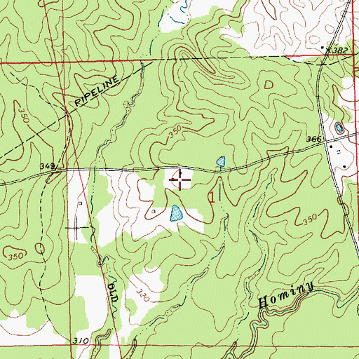 Topographic Map of Robinson-McElvin Cemetery, MS