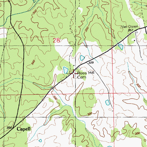 Topographic Map of Rose Hill Church (historical), MS