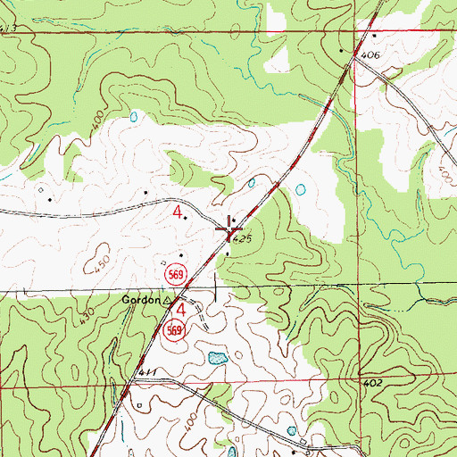 Topographic Map of Salem Cemetery, MS