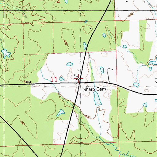 Topographic Map of Sharp Store (historical), MS