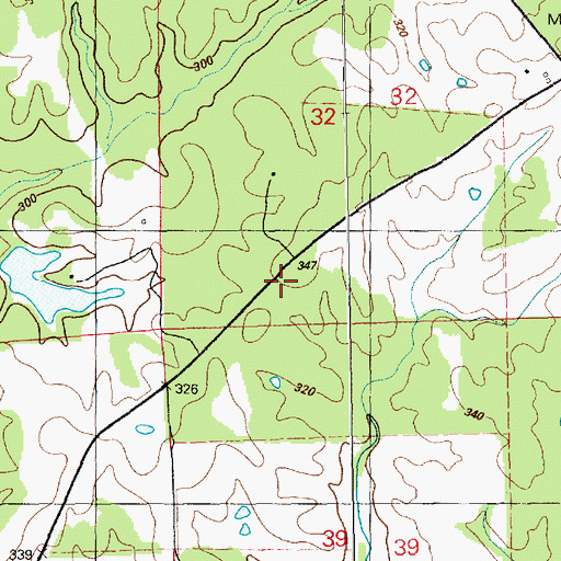 Topographic Map of Spears Cemetery, MS