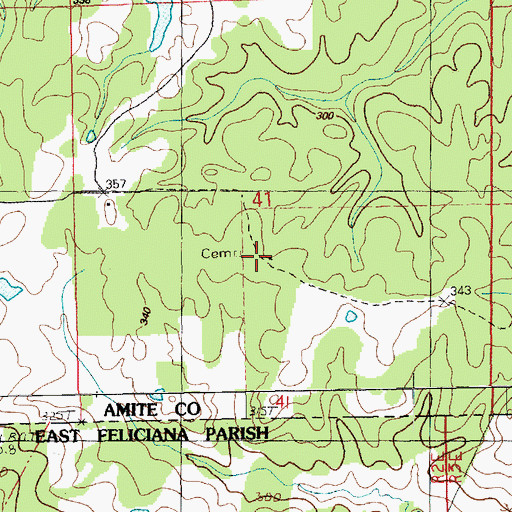 Topographic Map of Spears Cemetery, MS