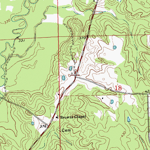 Topographic Map of Spurlocks (historical), MS