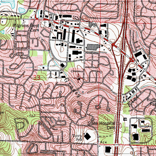 Topographic Map of Shepherd Fold Church, AR
