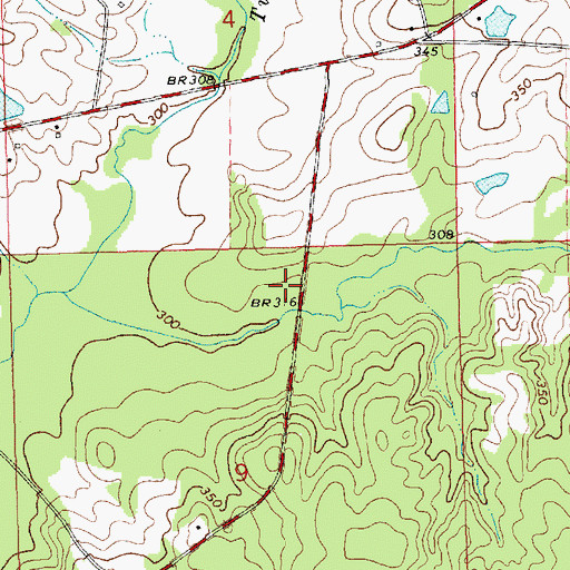 Topographic Map of Stevens Cemetery, MS
