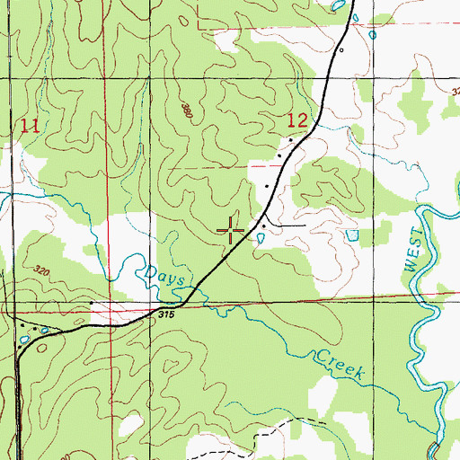 Topographic Map of Stubbs-Carter Cemetery, MS