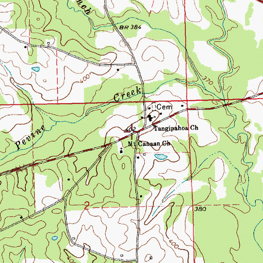 Topographic Map of Tangipahoa, MS