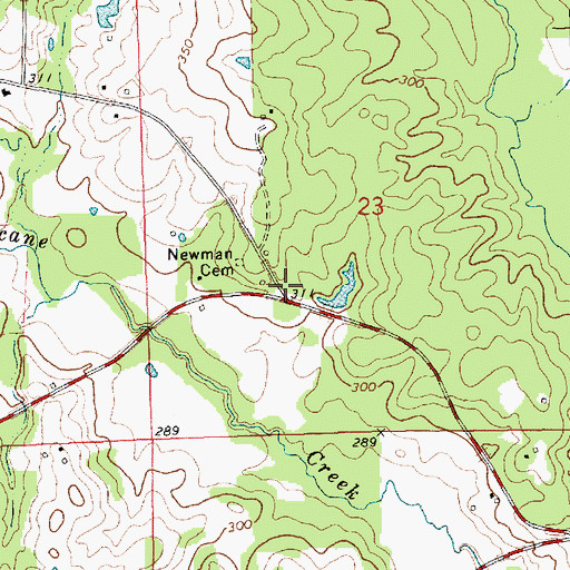 Topographic Map of Taylor Store (historical), MS