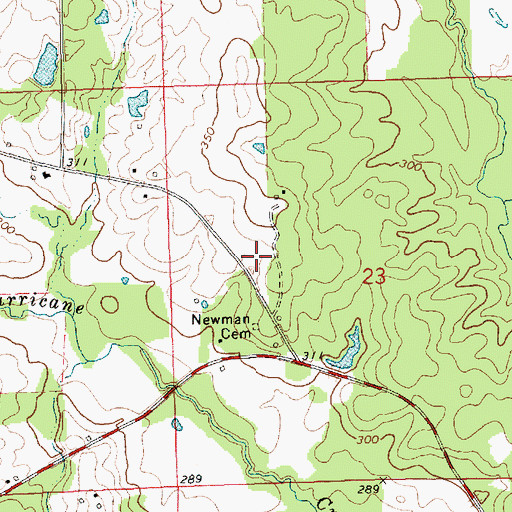 Topographic Map of Taylor Williams Cemetery, MS