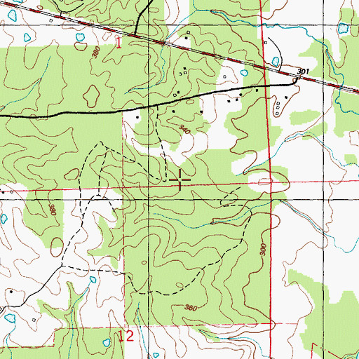 Topographic Map of Thomas Cheatham Cemetery, MS