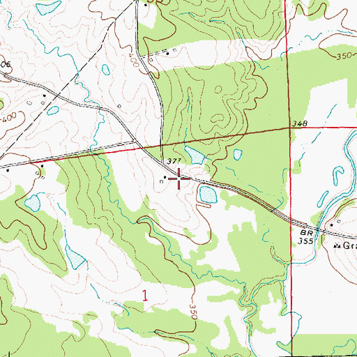 Topographic Map of Thompson Cemetery, MS