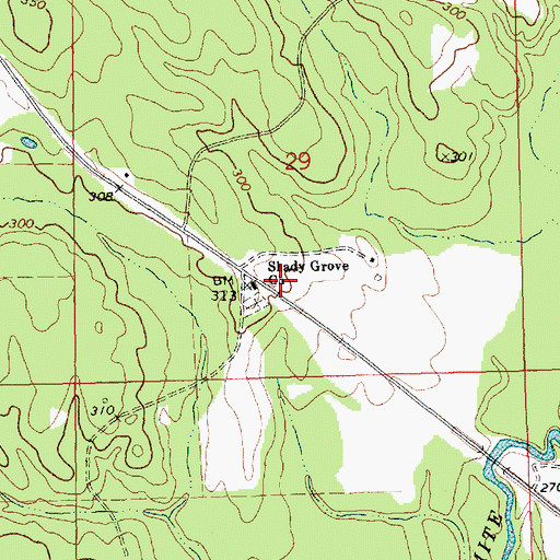 Topographic Map of Travis Store (historical), MS