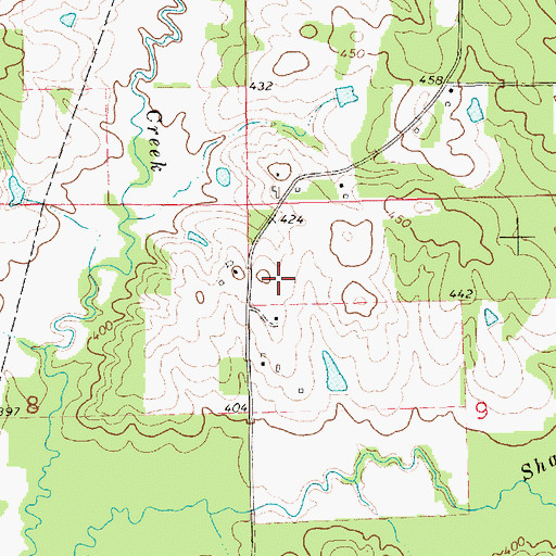 Topographic Map of Wactor Cemetery, MS