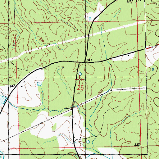 Topographic Map of Wall School (historical), MS