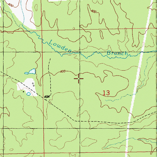 Topographic Map of Warren Hughey Cemetery, MS