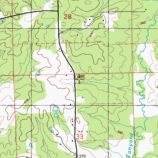 Topographic Map of Weathersby-Clairborne Cemetery, MS