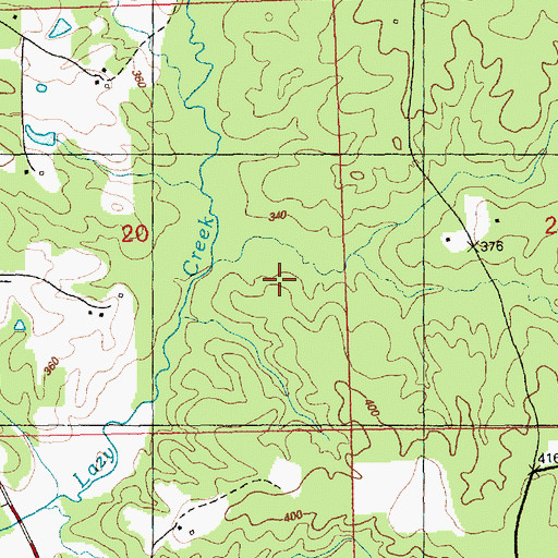 Topographic Map of Webb-Whittington Cemetery, MS