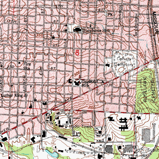 Topographic Map of Shiloh Seventh Day Adventist Church, AR