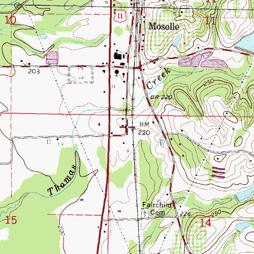 Topographic Map of Albeison, MS