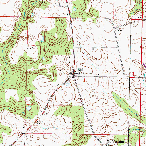 Topographic Map of Amy, MS