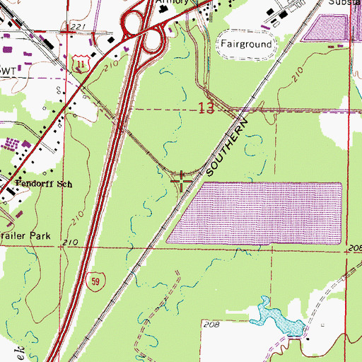 Topographic Map of Anderson (historical), MS