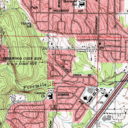 Topographic Map of Silver Creek, AR