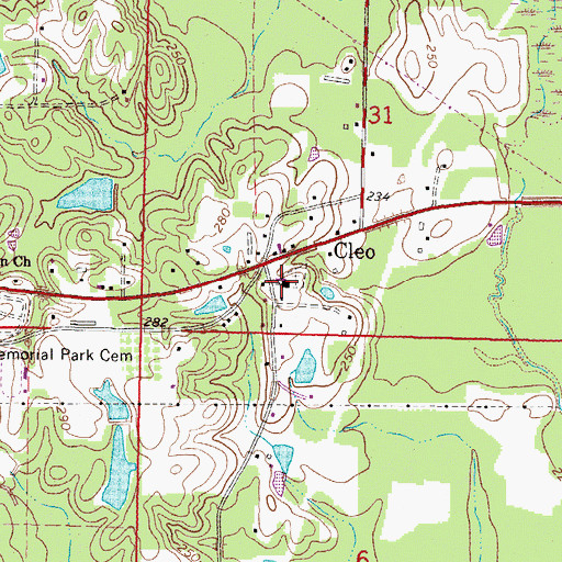 Topographic Map of Bethlehem Baptist Church, MS