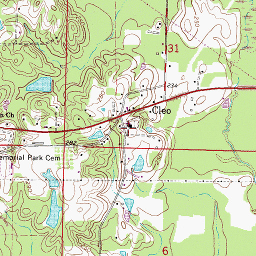Topographic Map of Bethlehem School (historical), MS