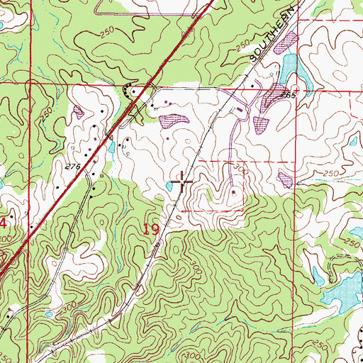 Topographic Map of Blackburn Crossing (historical), MS