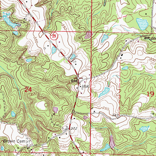 Topographic Map of Bradshaw School (historical), MS