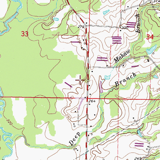 Topographic Map of Bruce School (historical), MS