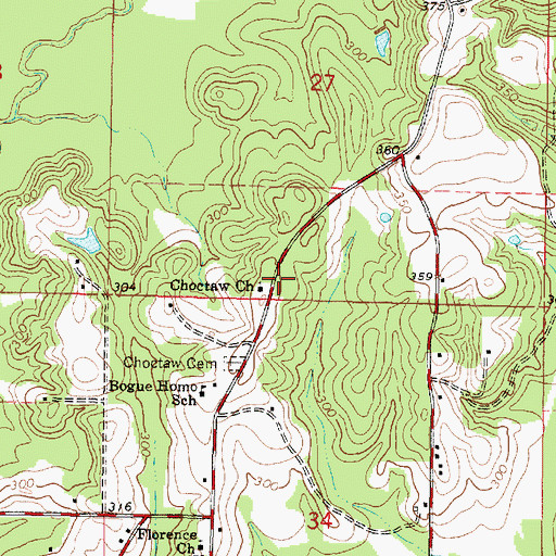 Topographic Map of Bryant School (historical), MS